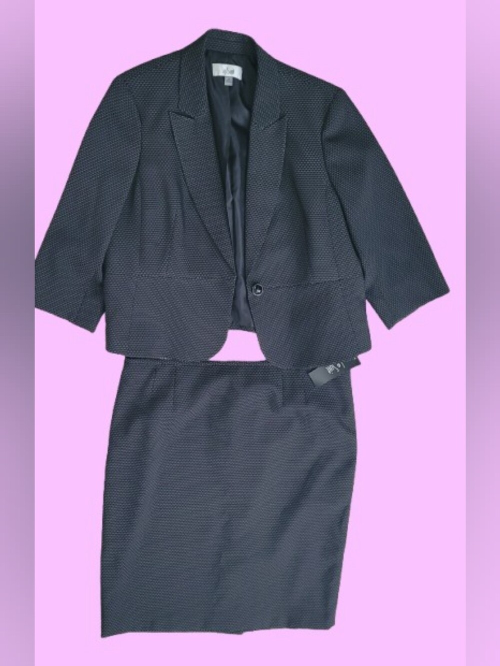 LE SUIT women's Size 18 Skirt Jacket Business Suit Set, NWT, Black